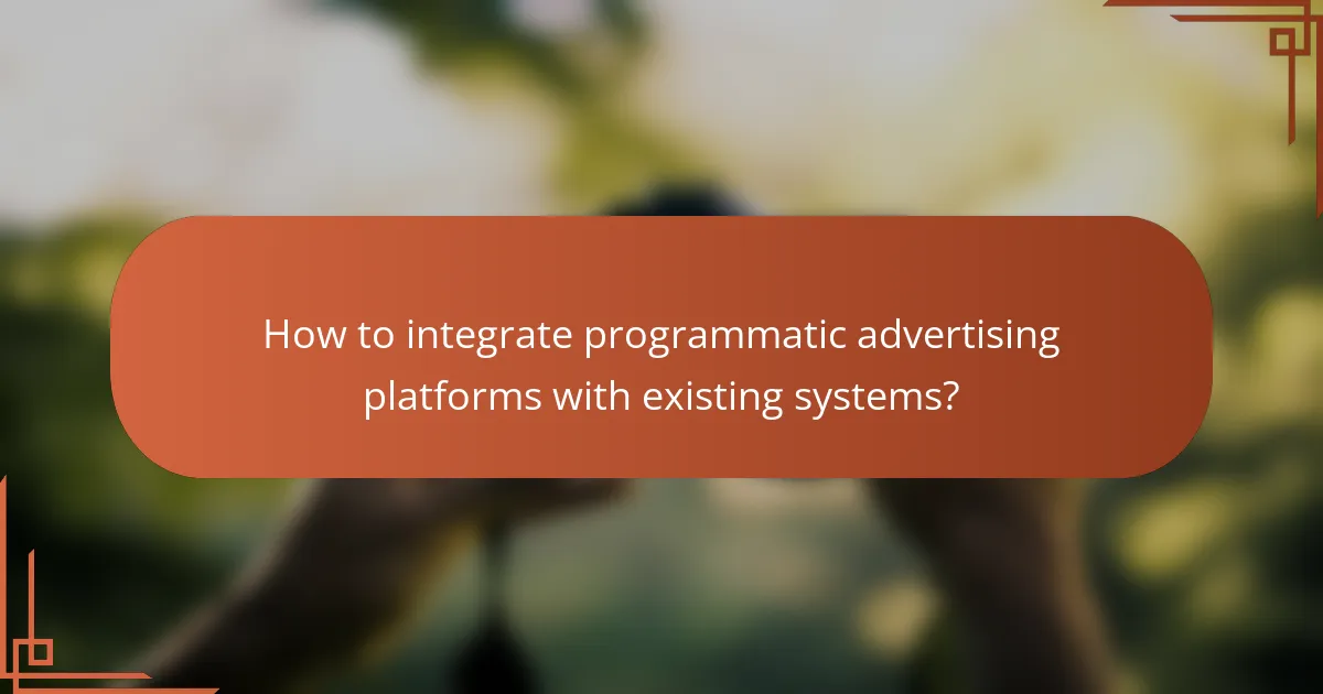 How to integrate programmatic advertising platforms with existing systems?
