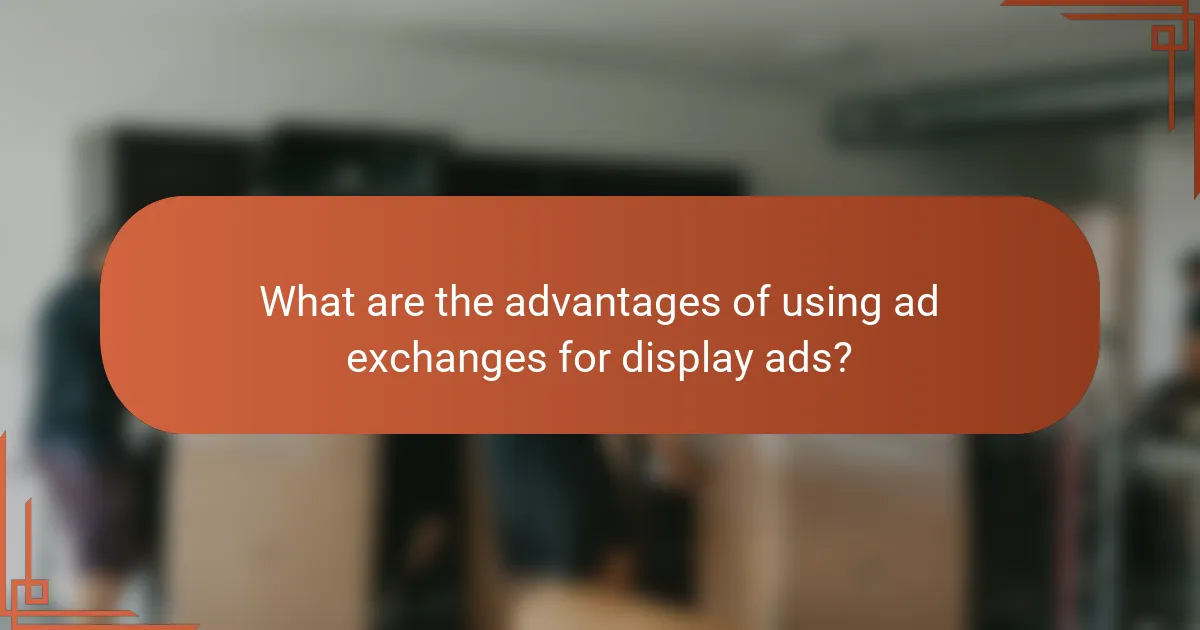 What are the advantages of using ad exchanges for display ads?