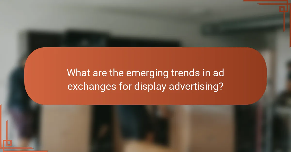 What are the emerging trends in ad exchanges for display advertising?