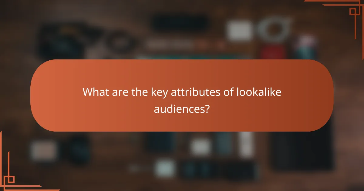 What are the key attributes of lookalike audiences?