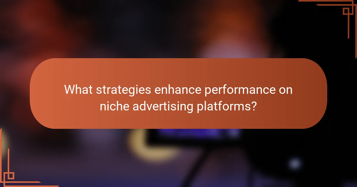 What strategies enhance performance on niche advertising platforms?