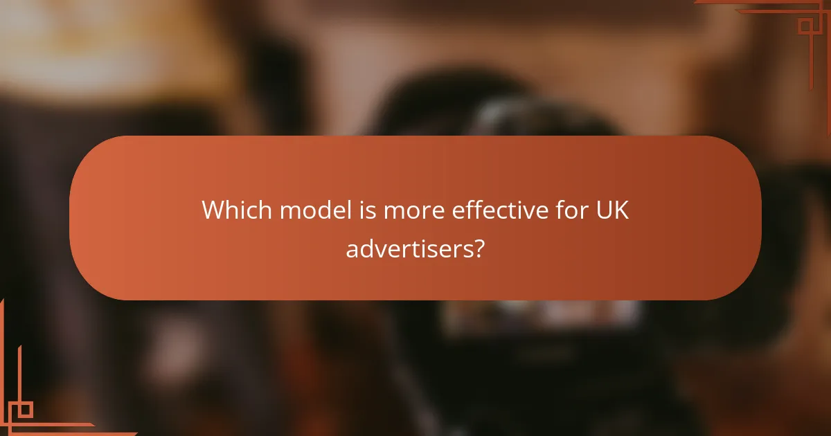 Which model is more effective for UK advertisers?