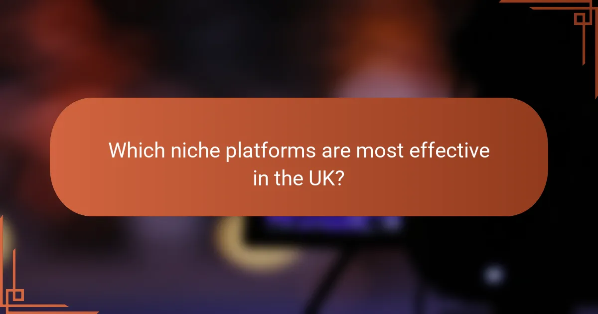 Which niche platforms are most effective in the UK?