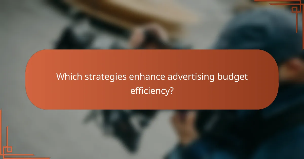 Which strategies enhance advertising budget efficiency?
